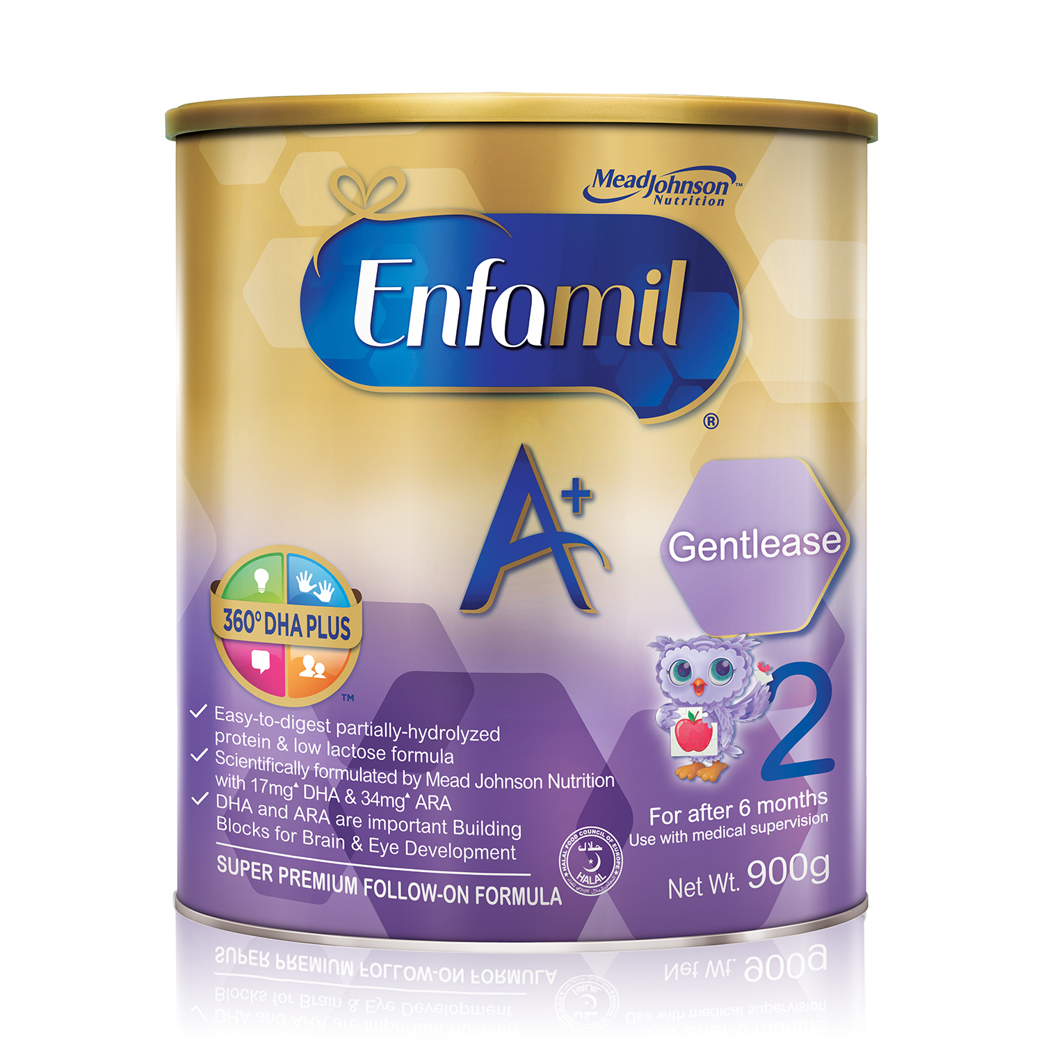 Enfamil A+ Stage 2 Gentlease Infant Formula Baby Milk Powder 360DHA+ (6M+) 900g