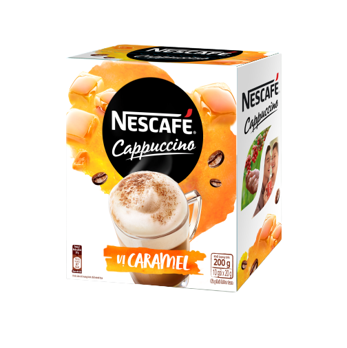 NESCAFÉ® Cappuccino Vị Caramel (hộp 10 gói x20 g)
