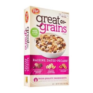 Selects Great Grains Raisins Dates and Pecans Whole Grain Cereal