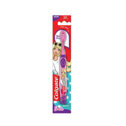 Kids Barbie Toothbrush - Extra Soft With Tongue Cleaner