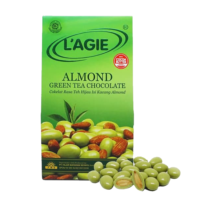 Almond Green Tea Chocolate - Cokelat Rasa Teh Hijau Isi Kacang Almond