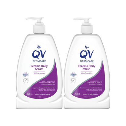 Eczema Daily Relief Range -  QV Dermcare Wash + QV Dermcare Cream