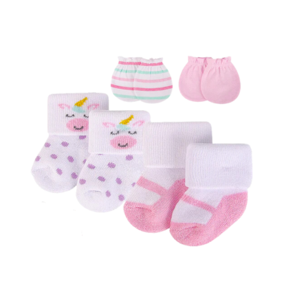 Baby 4pcs Socks and Mittens Set