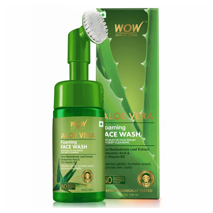 Aloe Vera Foaming Face Wash with Built-In Face Brush