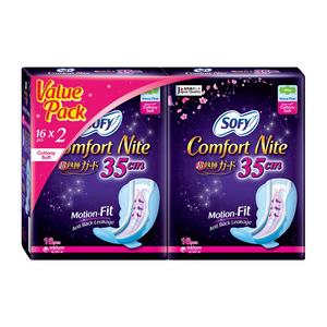 Body Fit Night Slim Wing Sanitary Pads Twin Pack